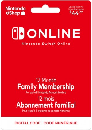 Carte Abonnement Familial En Ligne Nintendo Switch Online de 12 Mois